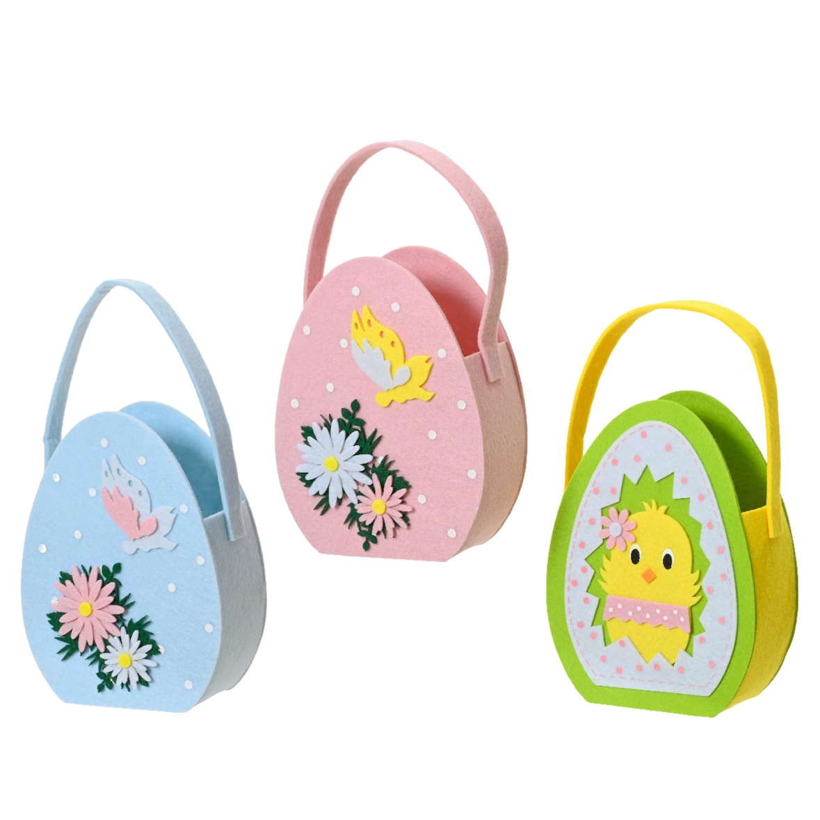 1 Osterkörbchen 25cm Filzkorb Osterei mit Henkel Osterkorb Osternest Osterdeko Filztasche Ostereiersuche Sammeltasche