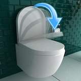 thumbnail of Keramik Hänge WC mit Taharet Bidet Weiß Toilette mit WC-Sitz Soft-Close Dusch-WC