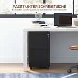 thumbnail of Rollcontainer Aktenschrank Stahl Schwarz 37x44x68 cm mit 2 abschließbaren Schubladen, Rollen mit Bremsen, Hängeregister für Büro und Homeoffice