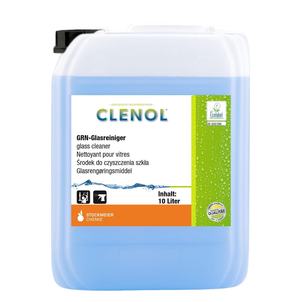 Clenol GRN-Glasreiniger - 10 L Kanister - gebrauchsfertiger Reiniger
