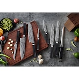 thumbnail of WOLFCUT - Damaskus Messer-Set 7-tlg. 73-lagiger japanischer Damaszenerstahl + Wetzstahl + Messerblock