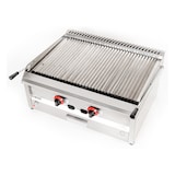 thumbnail of Romux® Barbecue Industriale a Gas con Pietra Lavica 70 cm da Banco con Alta Potenza Termica 2900 W e Griglia Regolabile su 3 Altezze | Butano