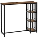 thumbnail of HOMCOM mesa alta cocina con 3 estantes, mesa alta bar rectangular para 2 personas, patas de acero, para salón, comedor, 120x40x105 cm, marrón y negro