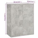 thumbnail of vidaXL Sideboard Betongrau 60x30x75 cm Holzwerkstoff