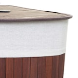 thumbnail of Cesto esquinero para ropa sucia HWC-C21, Caja para ropa sucia Cesto para ropa sucia, Bambú 61x48x35cm 50l ~ marrón