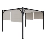 thumbnail of Gazebo Pergola 3x4 M Pergolato Tetto Scorrevole Telo Beige Impermeabile Retrattile Richiudibile Struttura Nera Acciaio Giardino Terrazzo Piscina