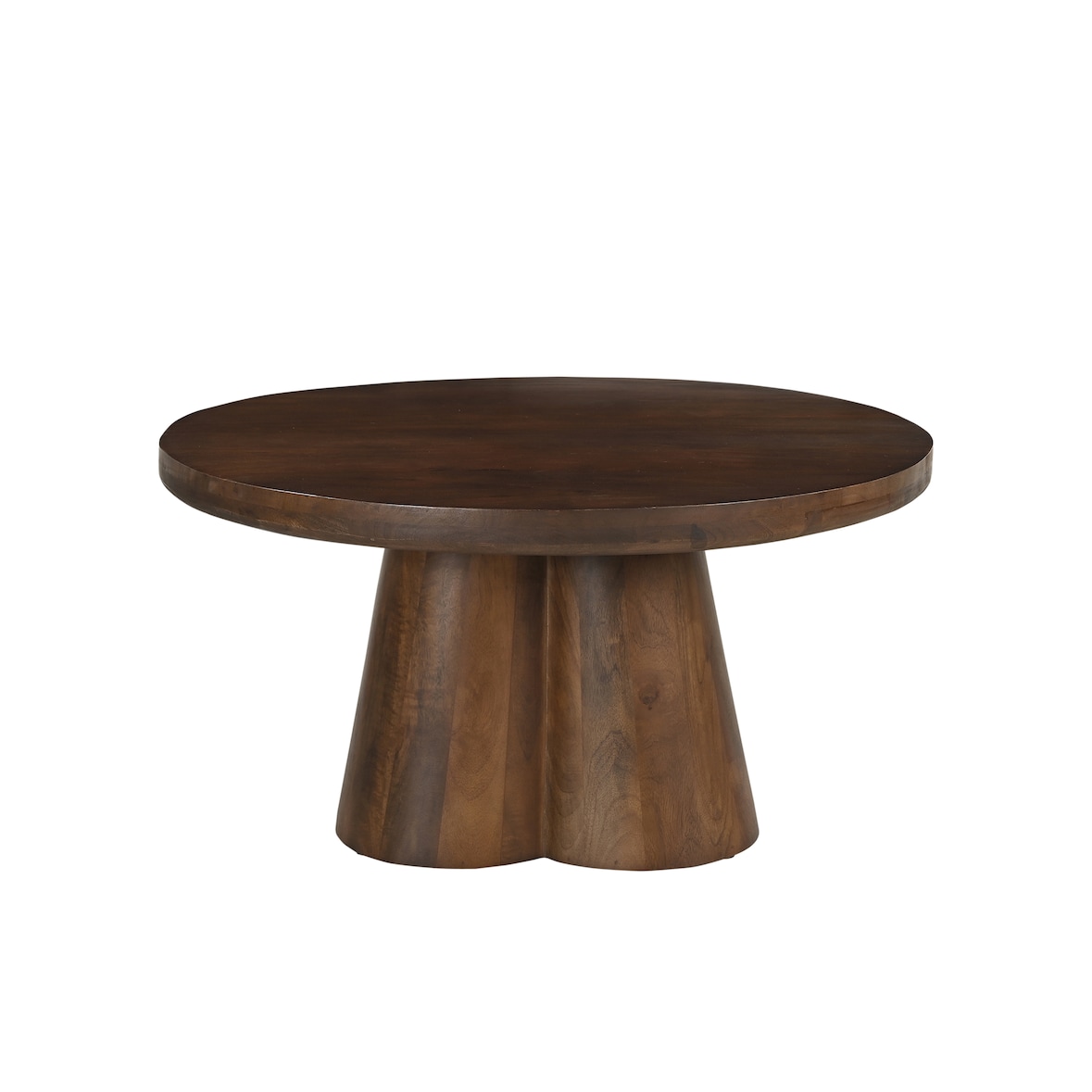 SIT Möbel Mesa de centro Ø 80 cm | redonda | manga maciça, castanha | L 80 x P 80 x A 40 cm