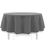 thumbnail of Gartentischdecke mit Fransen Tischdecke rund oval eckig Classic 130 cm rund dunkelgrau
