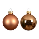 thumbnail of 6 Weihnachtskugeln Glas 8cm matt & glänzend Christbaumkugeln Weihnachtsbaumkugeln Groß Christbaumschmuck Weihnachtsbaumschmuck Deko Brandy