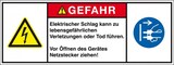 thumbnail of Aufkleber I Produktsicherheitsschild Gefahr-Elektrischer Schlag, RoHS konform, Folie, 100x35mm, ISO 3864-2