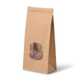 thumbnail of greenbox - Blockbeutel m. Fenster M, 11,5 x 7 x 24,5 cm, PP-Folie, braun, Clipband, Kraftpapier, 400 St.