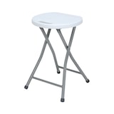 thumbnail of Banqueta dobrável em resina e aço 31x45cm branco 7house