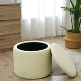 thumbnail of SVITA AMBER Opbergbox met deksel, poef met opbergruimte, beige