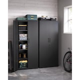 thumbnail of Aktenschrank aus Stahl 180 x 80 x 40 cm, 5 Ebenen, Mehrzweckschrank,  aus Pulverbeschichteter Stahl, Werkzeugschrank, verstellbare Ablagen, schwarz