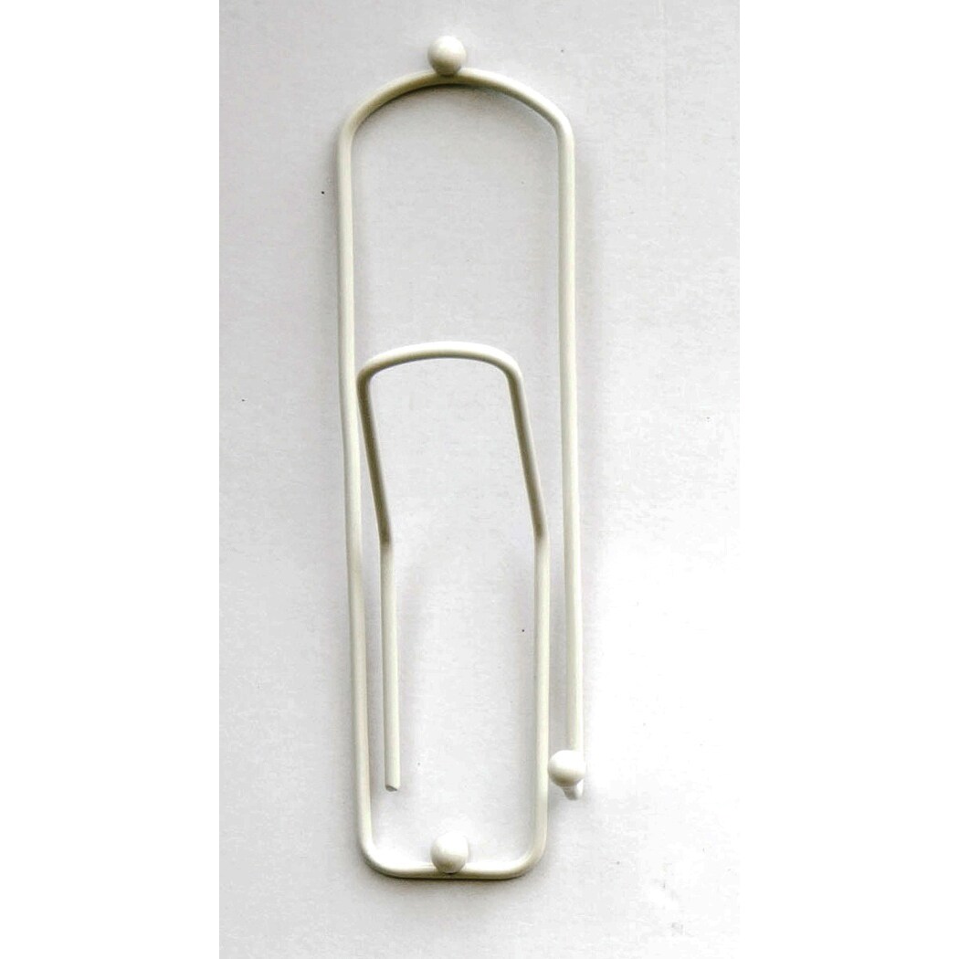 Designer Kleiderhaken "Büroklammer" 32 cm Garderobe Wandhaken Haken aus Metall / Farbe: Weiß