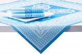 thumbnail of Sovie HOME Tischdecke Bine in Aquablau aus Linclass® Airlaid 80 x 80 cm, 1 Stück - Punkte Streifen Schleife Ornamente