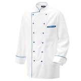 thumbnail of 203 - Kochjacke weiß langarm mit Paspel in verschiedenen Farben : royal blue 100% Baumwolle 230 g/m² (15) XL