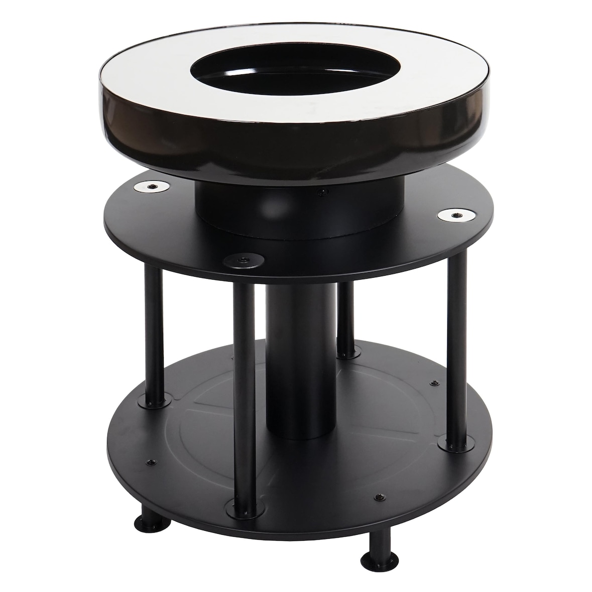 Barbecue BBQ braciere griglia HWC-K95 acciaio inox smalto 67x56x56cm nero