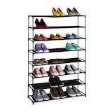 thumbnail of Relaxdays Schuhregal, mit 8 Ebenen, Metall Schuhablage, Stoff Ablage, Schuhgestell für den Flur, Schuhständer, schwarz