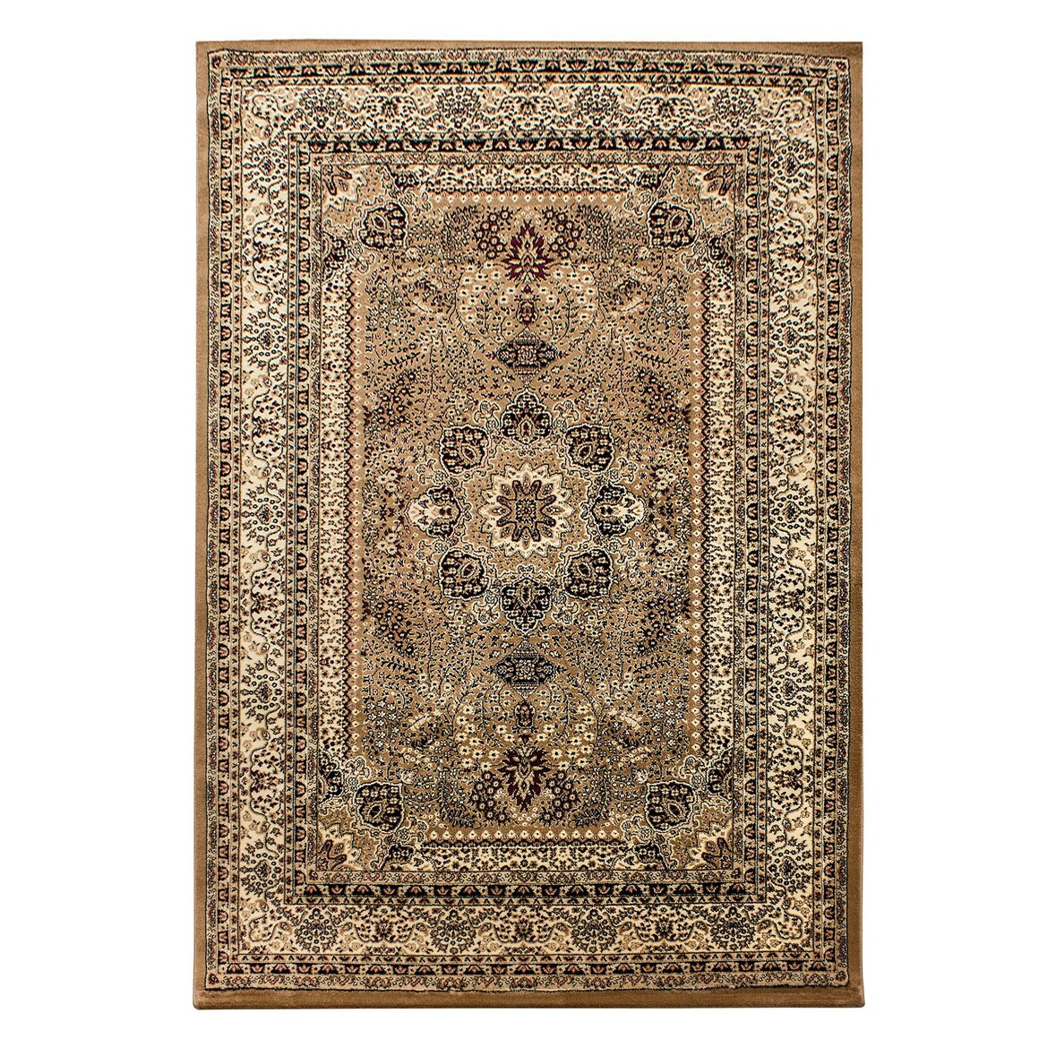 Carpetsale24 Orient Teppich 240x340 cm Beige, Klassisches Wohntextil im Landhausstil, stilvoll für großzügige Räume oder Wohnlandschaften