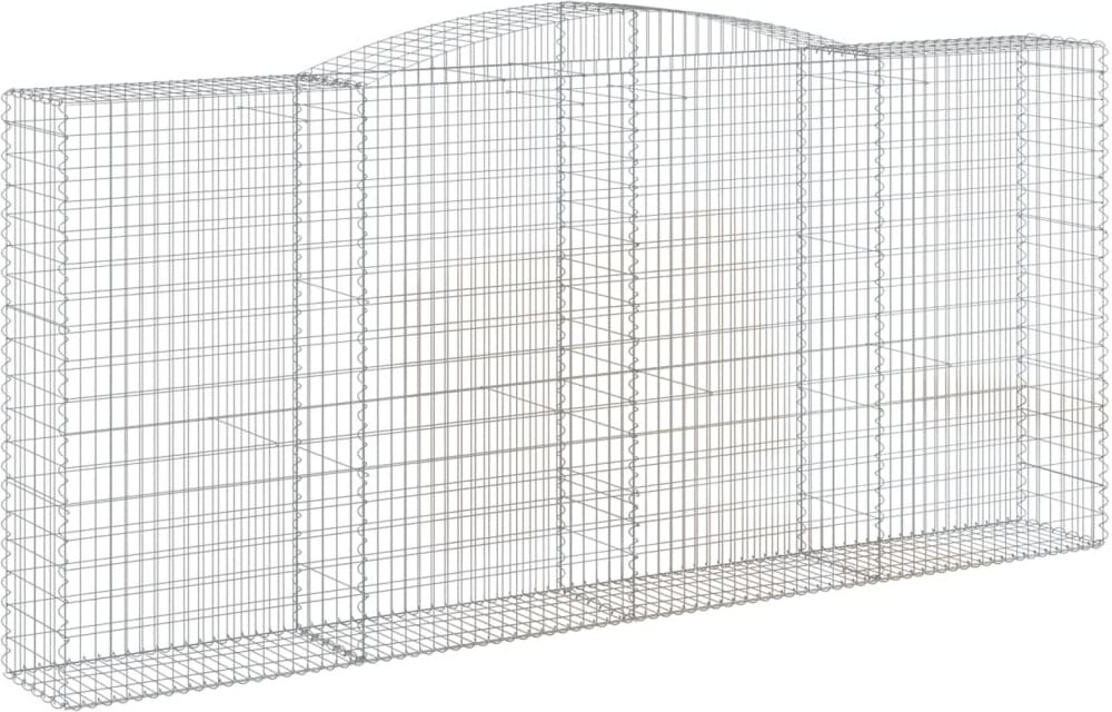 vidaXL Gabionen mit Hochbogen 4 Stk. 400x50x180/200cm Verzinktes Eisen