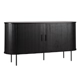 thumbnail of 2-türiges Sideboard aus Melamin und Stahl 140 cm schwarz - Oviala