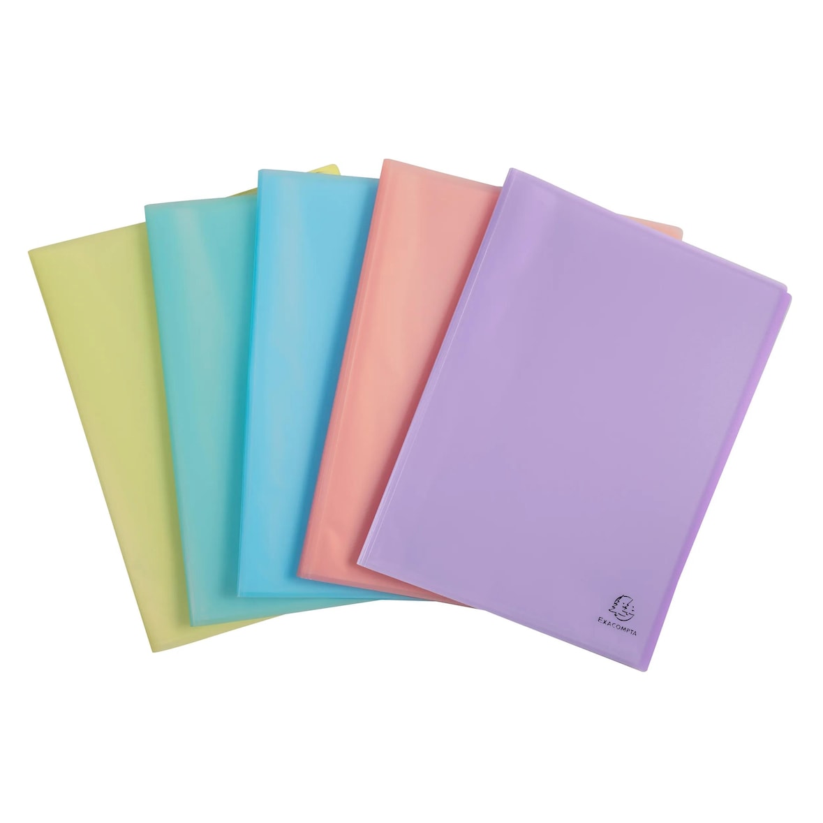 Exacompta 88570E 10x Sichtmappe A4 aus mittelfestem Polypropylen mit 50 Hüllen, Chromaline Pastell - Farben sortiert