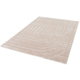 thumbnail of Tapis rectangulaire à poils ras motif contemporain beige 160 x 230 cm - Oviala
