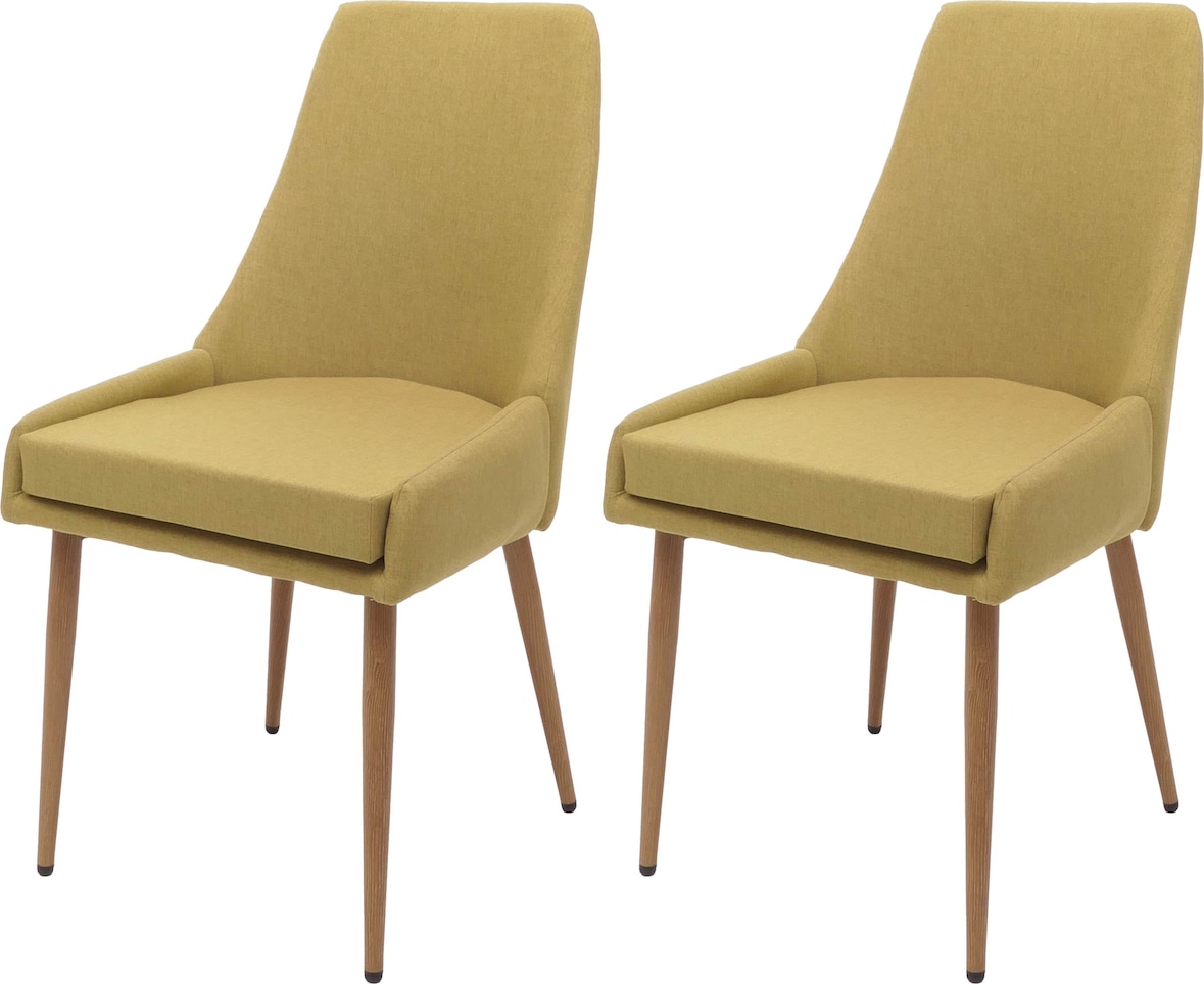 2er-Set Esszimmerstuhl HWC-O27, Küchenstuhl Polsterstuhl Stuhl, Stoff/Textil (280g/m²) Metall ~ grün