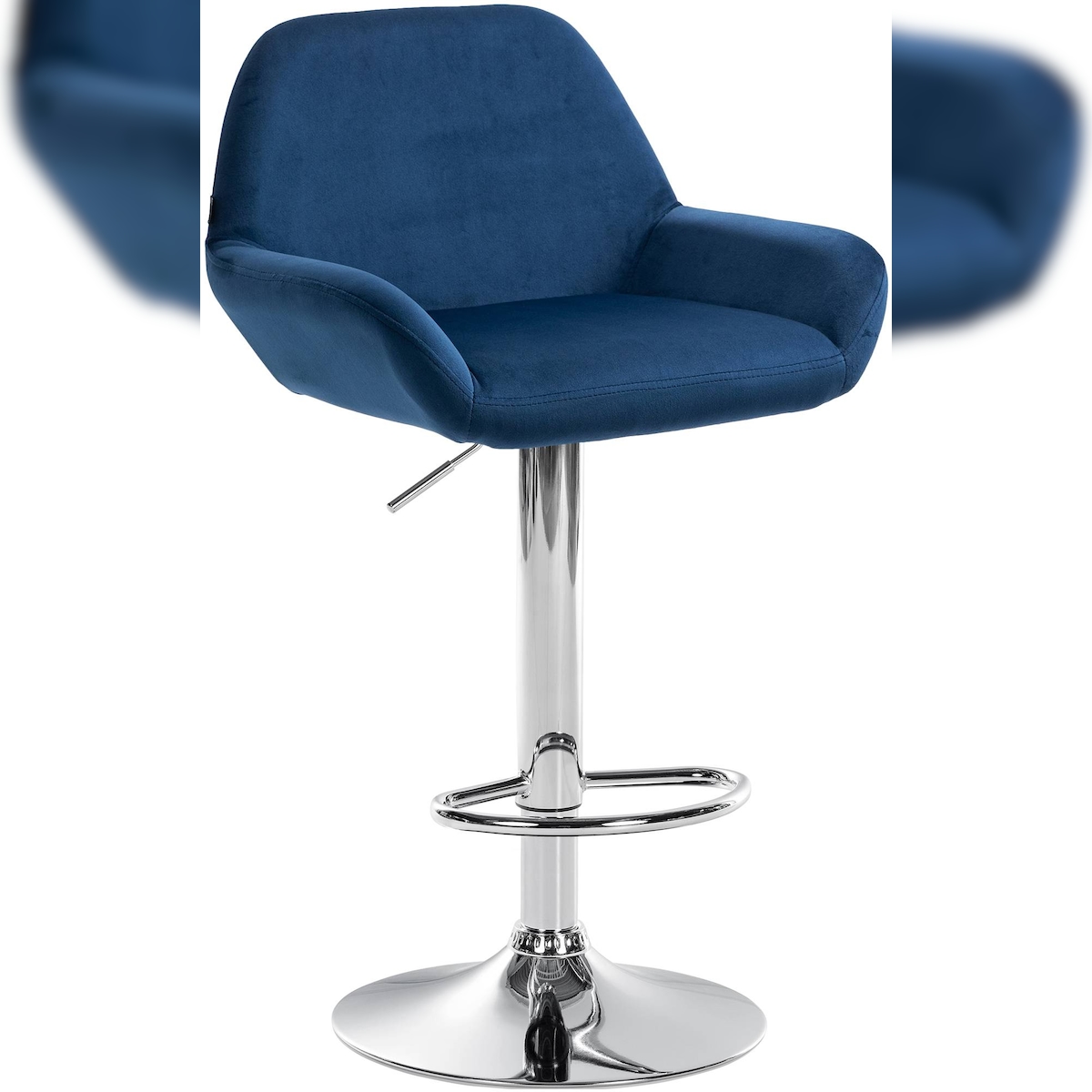 CLP Barhocker Braga Samt blau/chrom