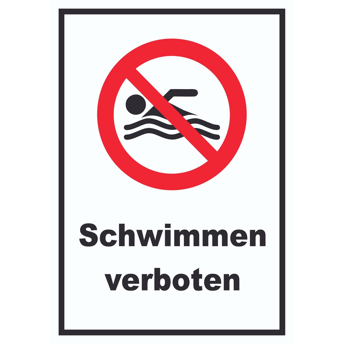 Schwimmen verboten Schild A2 Rückseite selbstklebend