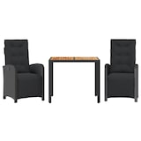 thumbnail of vidaXL 3-tlg. Bistro-Set mit Kissen Schwarz Poly Rattan