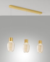 thumbnail of Lapo LED-Pendelleuchte, 36 W, 3900 lm, 3000 K warmweiß, Metallrahmen und cognacfarbenes Borosilikatglas, stufenlos dimmbar - Lapo