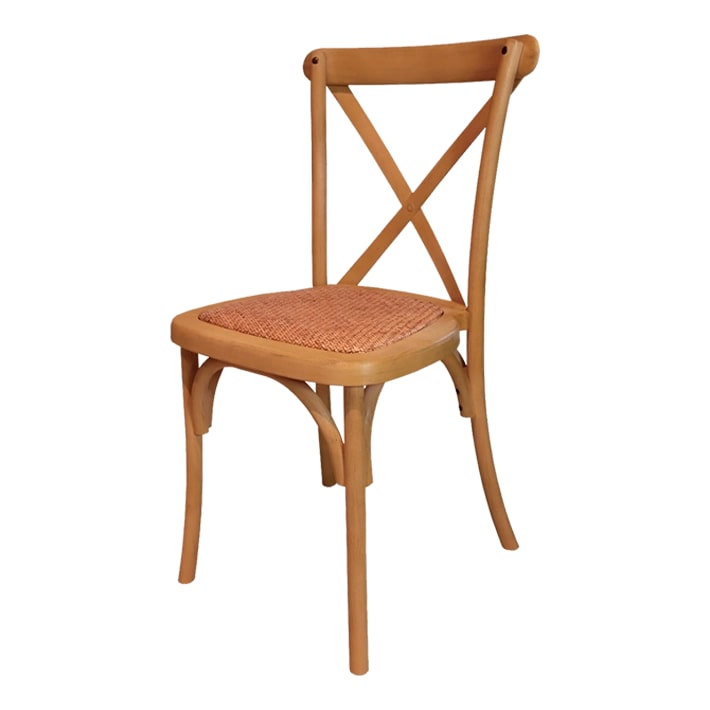 EME Silla Crossback Imitación Madera Nogal - Polipropileno