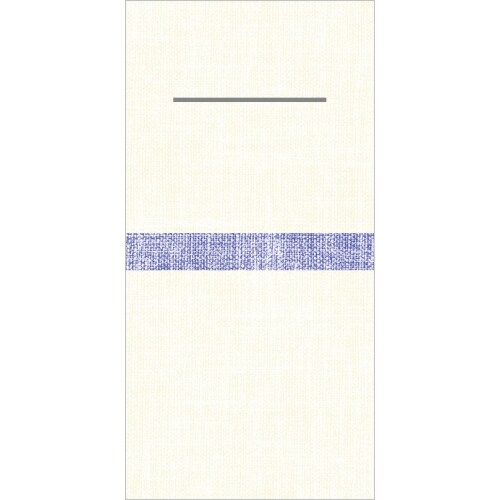 Mank Besteckservietten Airlaid Joe in Creme-Blau, 40 x 40 cm, 75 Stück - Bestecktasche Pochette Streifen