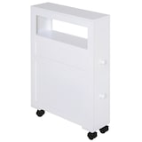 thumbnail of HOMCOM armario de baño con ruedas mueble de baño estrecho con 2 cajones y estante de almacenamiento 16x52x71,5 cm blanco