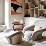 thumbnail of Relaxdays Beistelltisch, Sofatisch mit 2 Ebenen, Tischchen HBT: 60x47x40 cm, runder Couchtisch Wohnzimmer, Bambus, braun