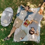 thumbnail of Relaxdays Fliegenhaube Lebensmittel, gegen Fruchtfliegen, groß, Obst & Kuchen, Insektenhaube, 40x107x58 cm, weiß-schwarz