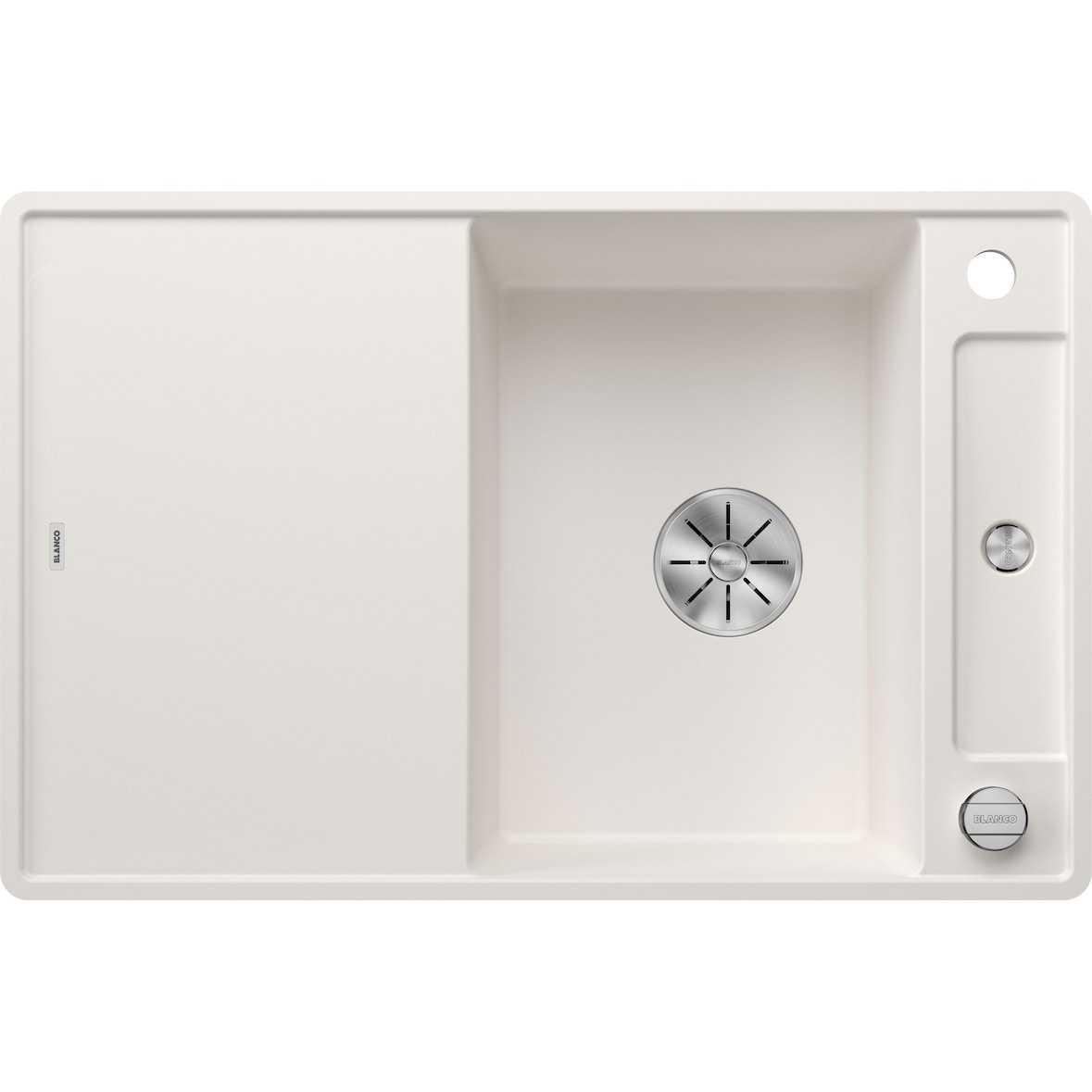 BLANCO AXIA III 45 S-F flächenbündige Spüle SILGRANIT Weiß Reversibel Excenter