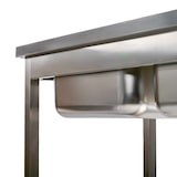 thumbnail of Romux® Évier en Acier Inoxydable avec 2 Cuves 1000x700x850 mm Démontable | Évier Industriel avec Bac | Plonge Inox Professionnelle pour Restauration