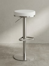 thumbnail of Barhocker WL1.294 Weiß Edelstahl höhenverstellbare Sitzhöhe 57 - 82 cm, Barstuhl Modern 360° Drehbar, Tresenhocker mit Standfuß, Design Bistrohocker