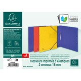 thumbnail of Exacompta 542550E 2x Ringhefter 2 Ringe 15mm, Colorspan-Karton bedruckt - A4 - Farben sortiert