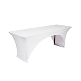thumbnail of TexDeko Stretch Biertischhussen für Bierzeltgarnitur 220 x 70cm Festzeltgarnitur | verstärkte Beintaschen bügelfrei waschbar (Weiß)