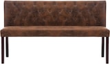 thumbnail of Sitzbank MAURI 148,5 cm Braun Wildleder-Optik | Küchenbank Esszimmerbank Flurbank mit Rückenlehne