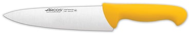 Arcos Cuchillo Cocinero, Hoja de Acero Inoxidable NITRUM de 200 mm, Mango inyectado en Polipropileno, Color amarillo