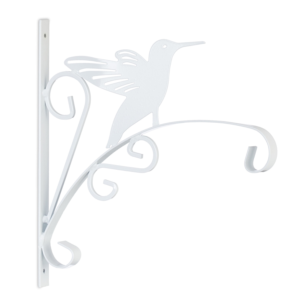 Relaxdays Blumenampel Halterung, 2er Set, Vogel, Wandmontage, HBT: 30x29,5x2 cm, Ampelhaken außen u. innen, Eisen, weiß