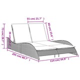 thumbnail of vidaXL Sonnenliege mit Auflagen Braun 114x205x73 cm Poly Rattan