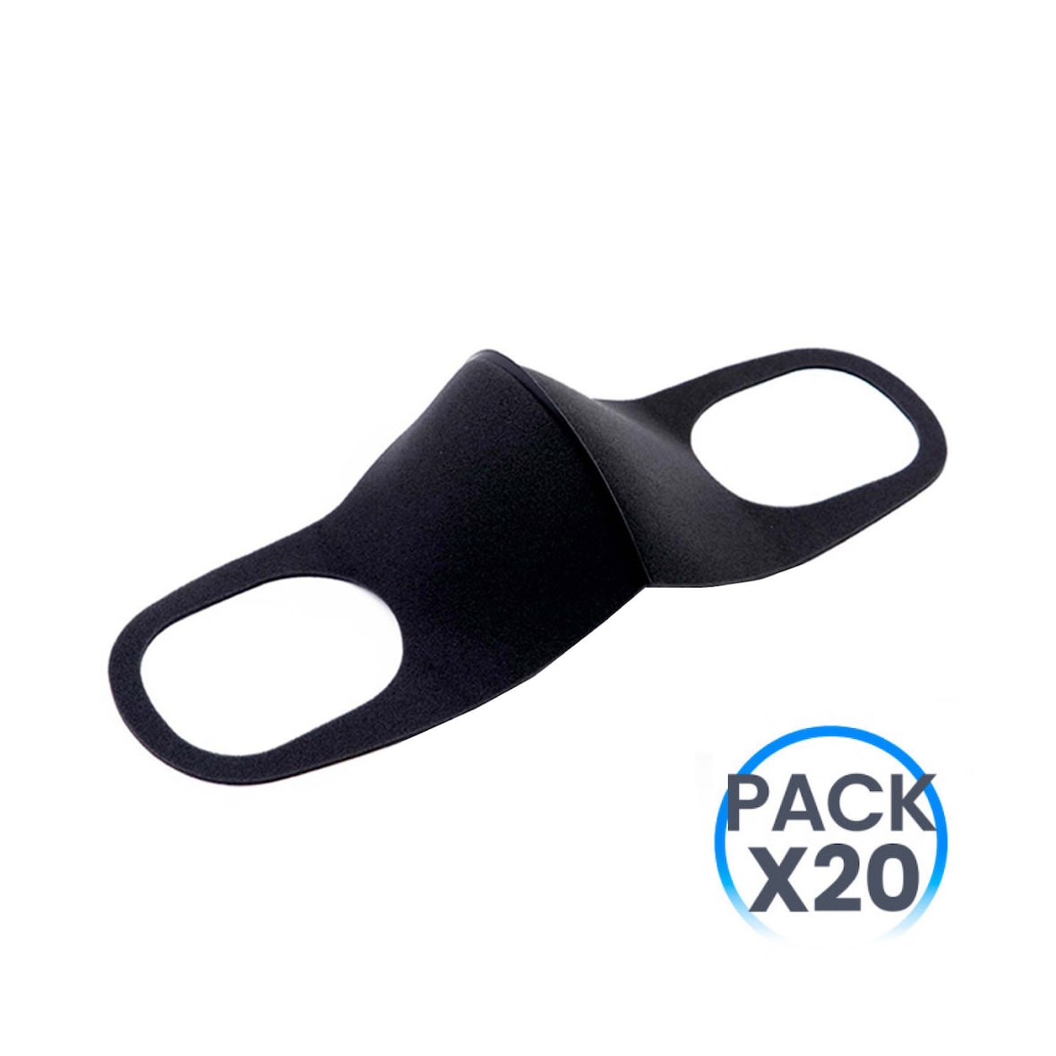 Packung mit 20 Masken wiederverwendbaren Schwarz O91