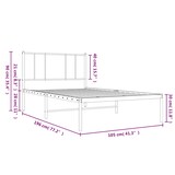 thumbnail of vidaXL Bedframe met hoofdbord metaal zwart 100x190 cm