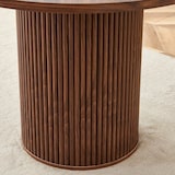 thumbnail of Standard-Esstisch MDF und Metall Walnuss rund 100x100x76 cm, 4-Segment-Tischplatte mit Stauraum